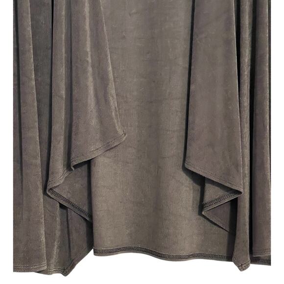 Chico's Travelers Women's Charcoal Gray Cascading Open Front Cardigan Size Small - Picture 2 of 8